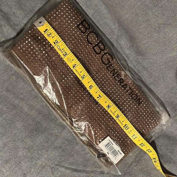NWOT BCBGeneration Shimmer Brown Clutch Foldover - Picture 7 of 7
